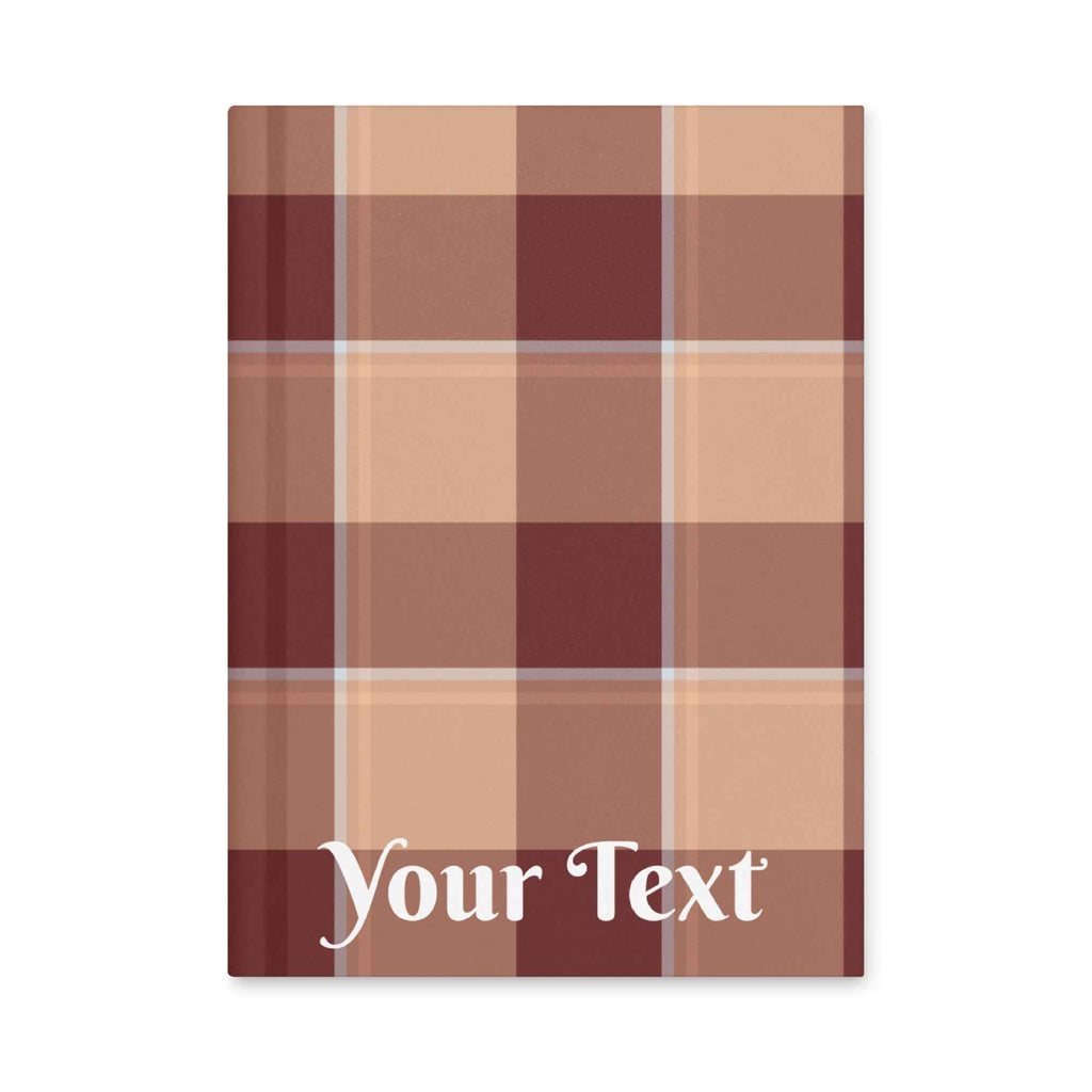 Personalized Whiskey and Livid Brown Plaid Hardcover Journal - Scottish Squares