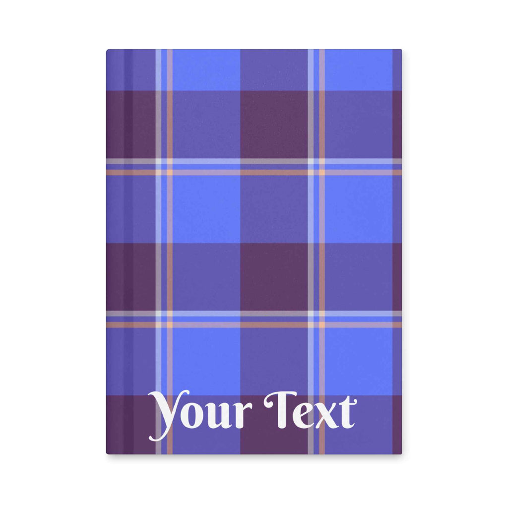 Personalized Cornflower Blue and Livid Brown Plaid Hardcover Journal - Scottish Squares