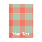 Personalized Spring Rain and Persimmon Plaid Hardcover Journal - Scottish Squares