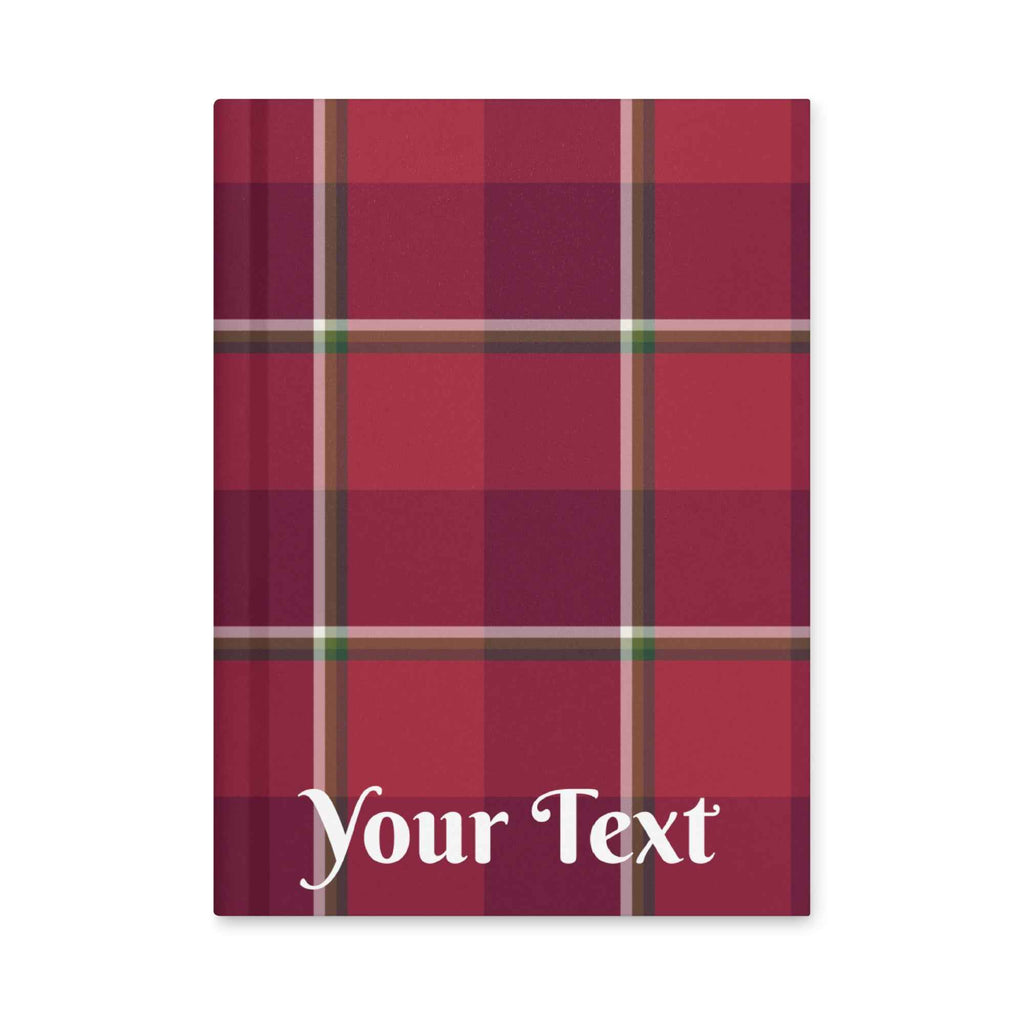 Personalized Old Brick and Cab Sav Plaid Hardcover Journal - Scottish Squares