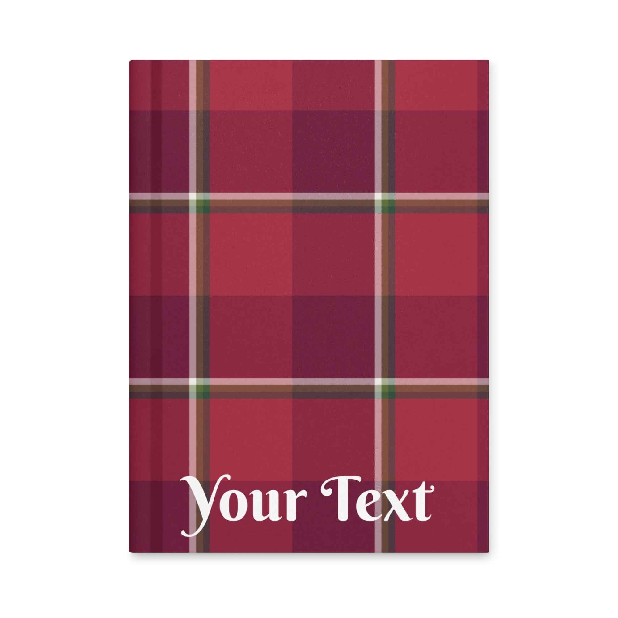 Personalized Old Brick and Cab Sav Plaid Hardcover Journal - Scottish Squares