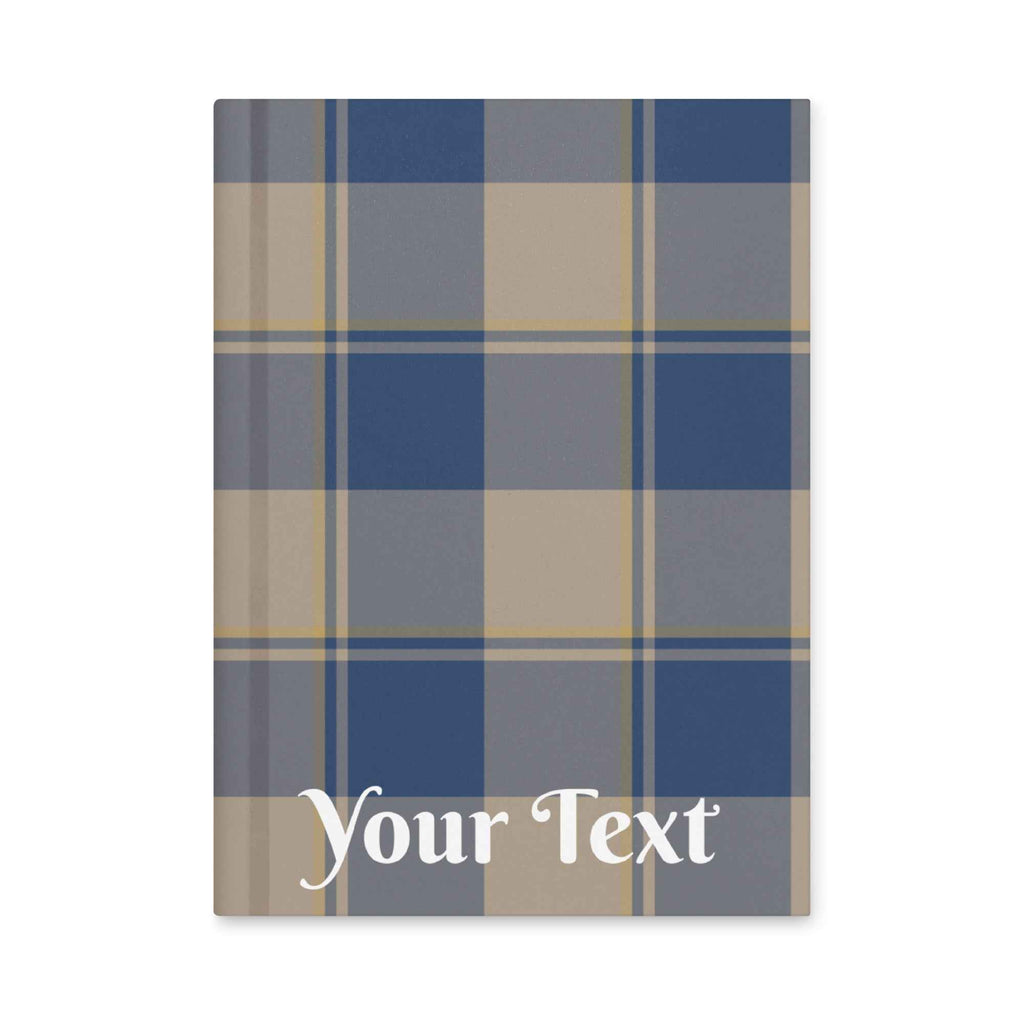 Personalized Cello and Donkey Brown Plaid Hardcover Journal - Scottish Squares