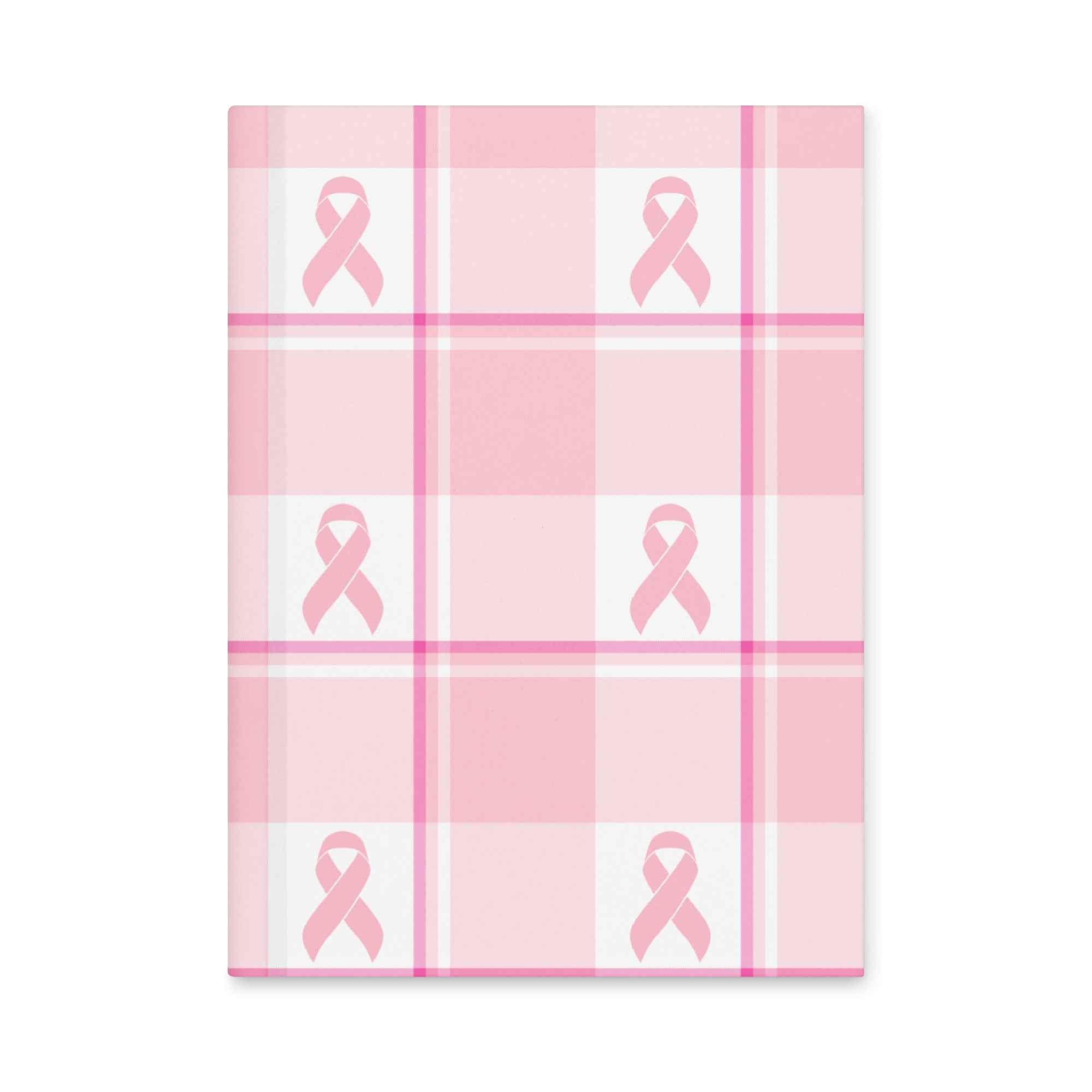 Hardcover Journal Matte Breast Cancer Awareness Plaid Default Title - Scottish Squares