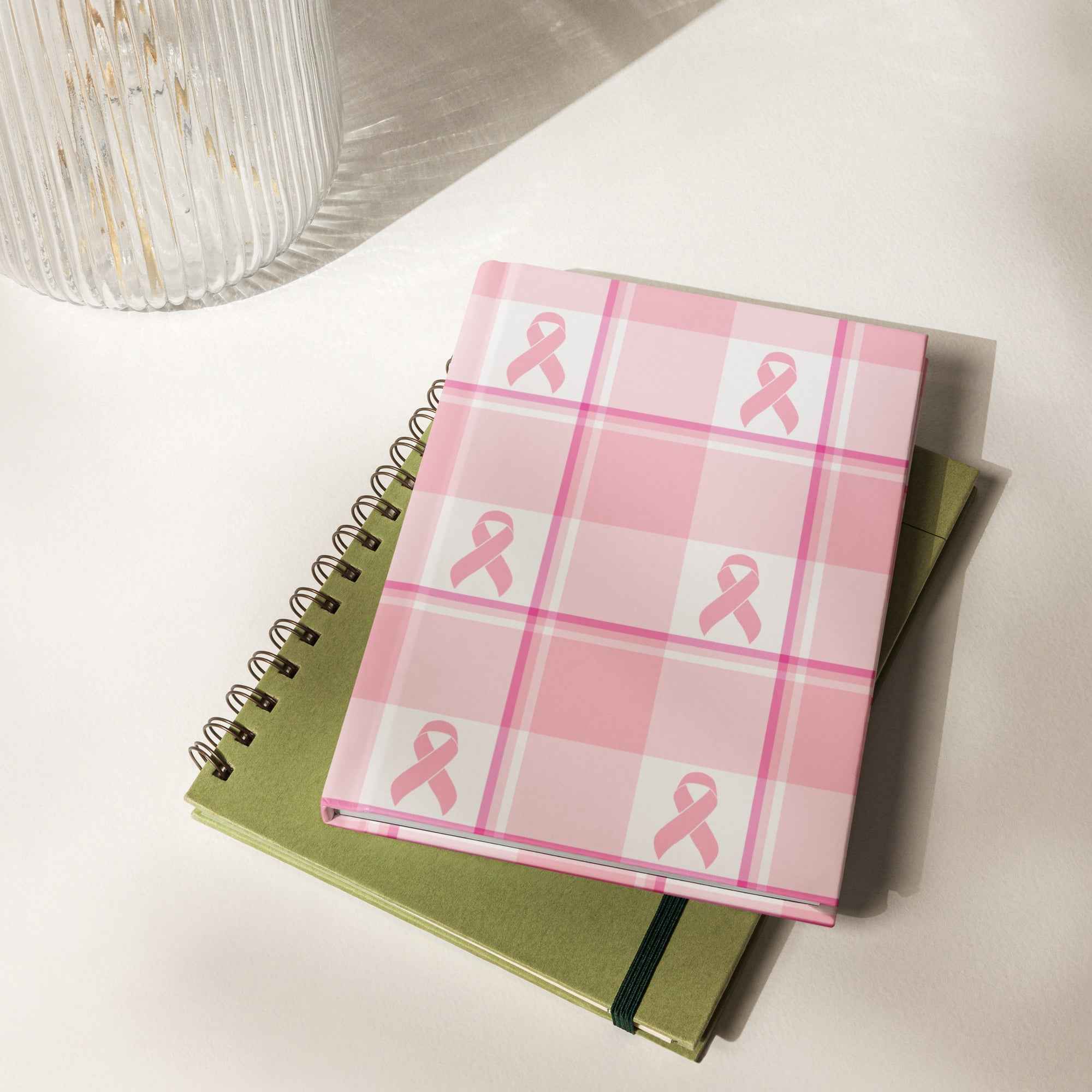 Hardcover Journal Matte Breast Cancer Awareness Plaid - Scottish Squares
