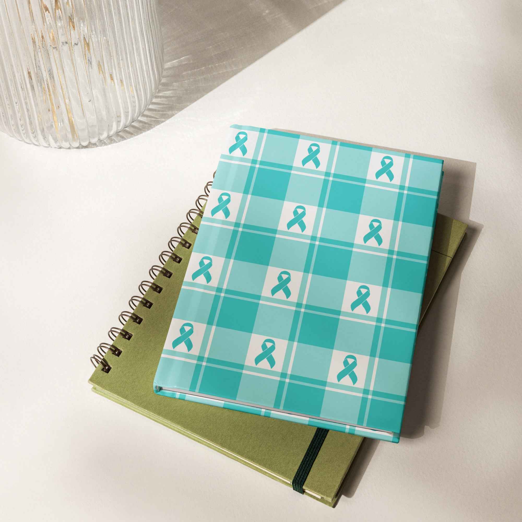 Hardcover Journal Ovarian Cancer Awareness Plaid - Scottish Squares