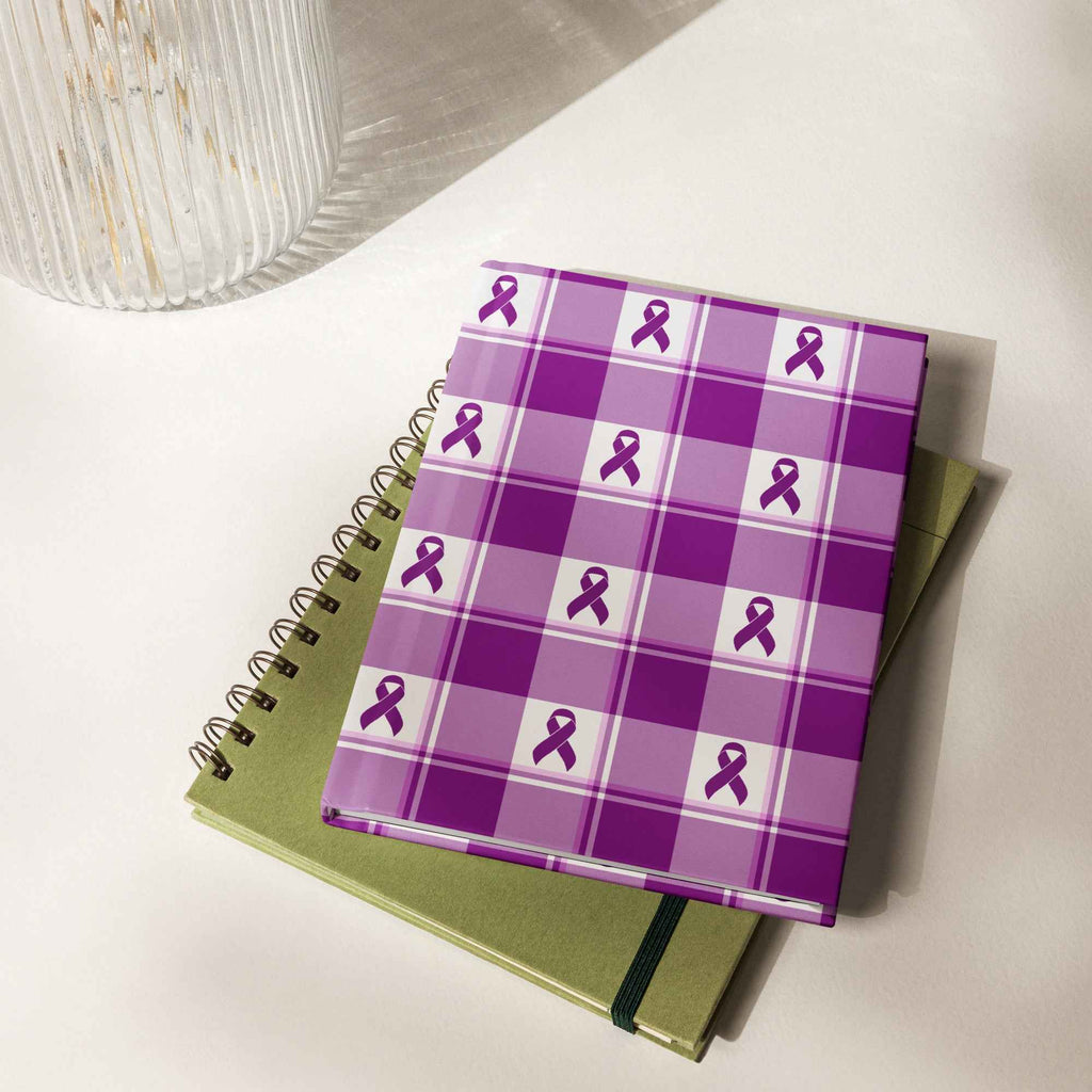 Hardcover Journal Pancreatic Cancer Awareness Plaid - Scottish Squares