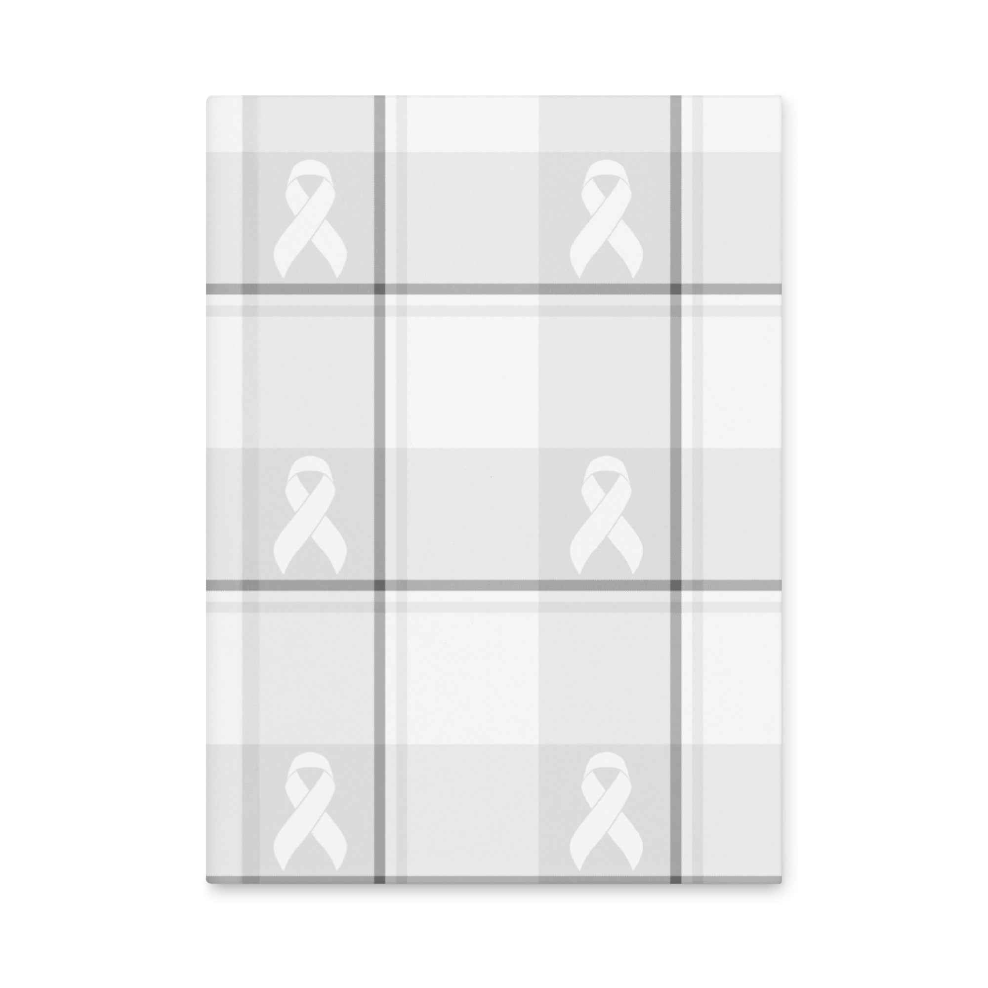 Hardcover Journal Lung Cancer Awareness Plaid, White Ribbon, Supportive Gift Default Title - Scottish Squares