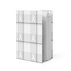Hardcover Journal Lung Cancer Awareness Plaid, White Ribbon, Supportive Gift - Scottish Squares