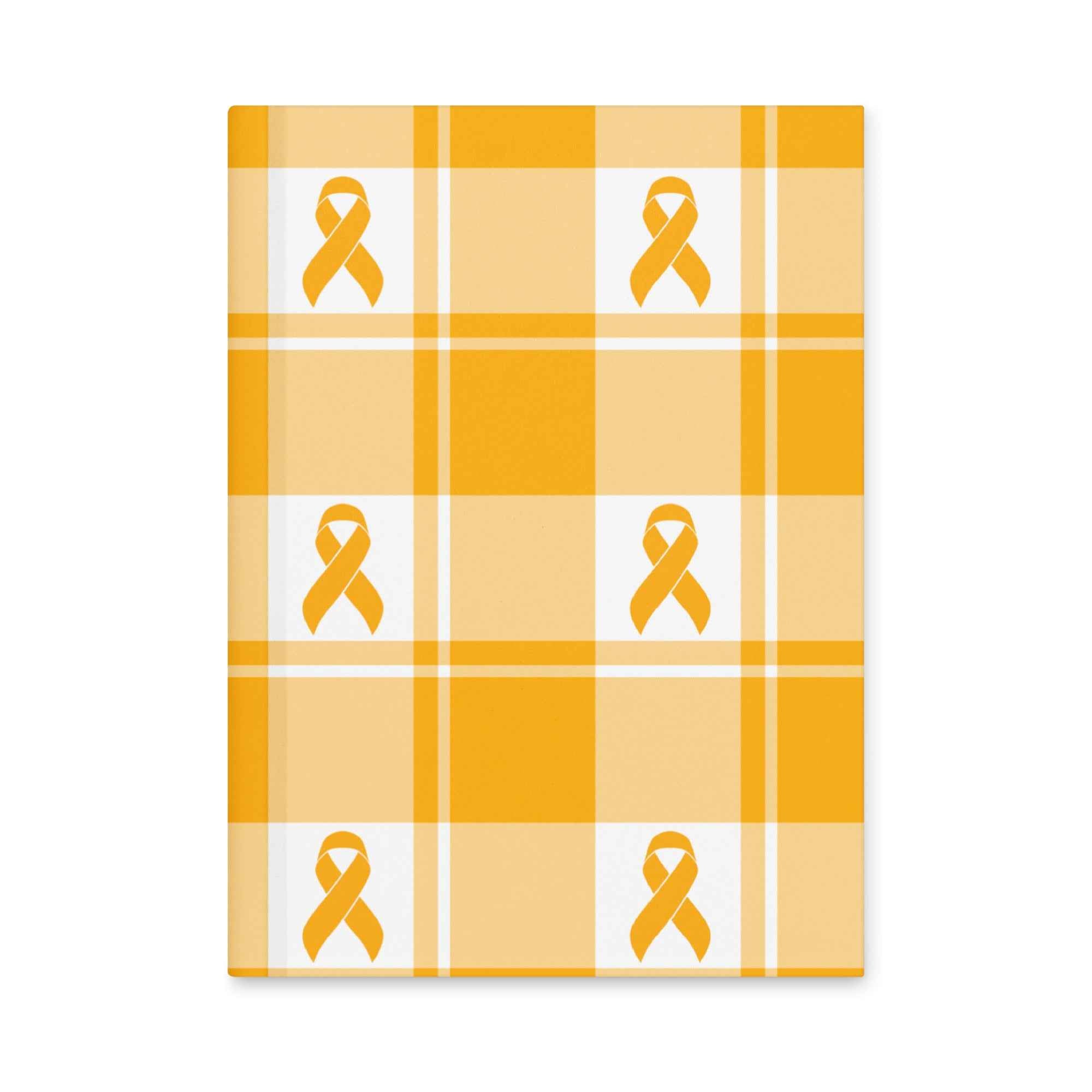 Hardcover Journal Kidney Cancer Awareness Plaid, Orange Ribbon, Supportive Gift Default Title - Scottish Squares