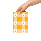 Hardcover Journal Kidney Cancer Awareness Plaid, Orange Ribbon, Supportive Gift - Scottish Squares