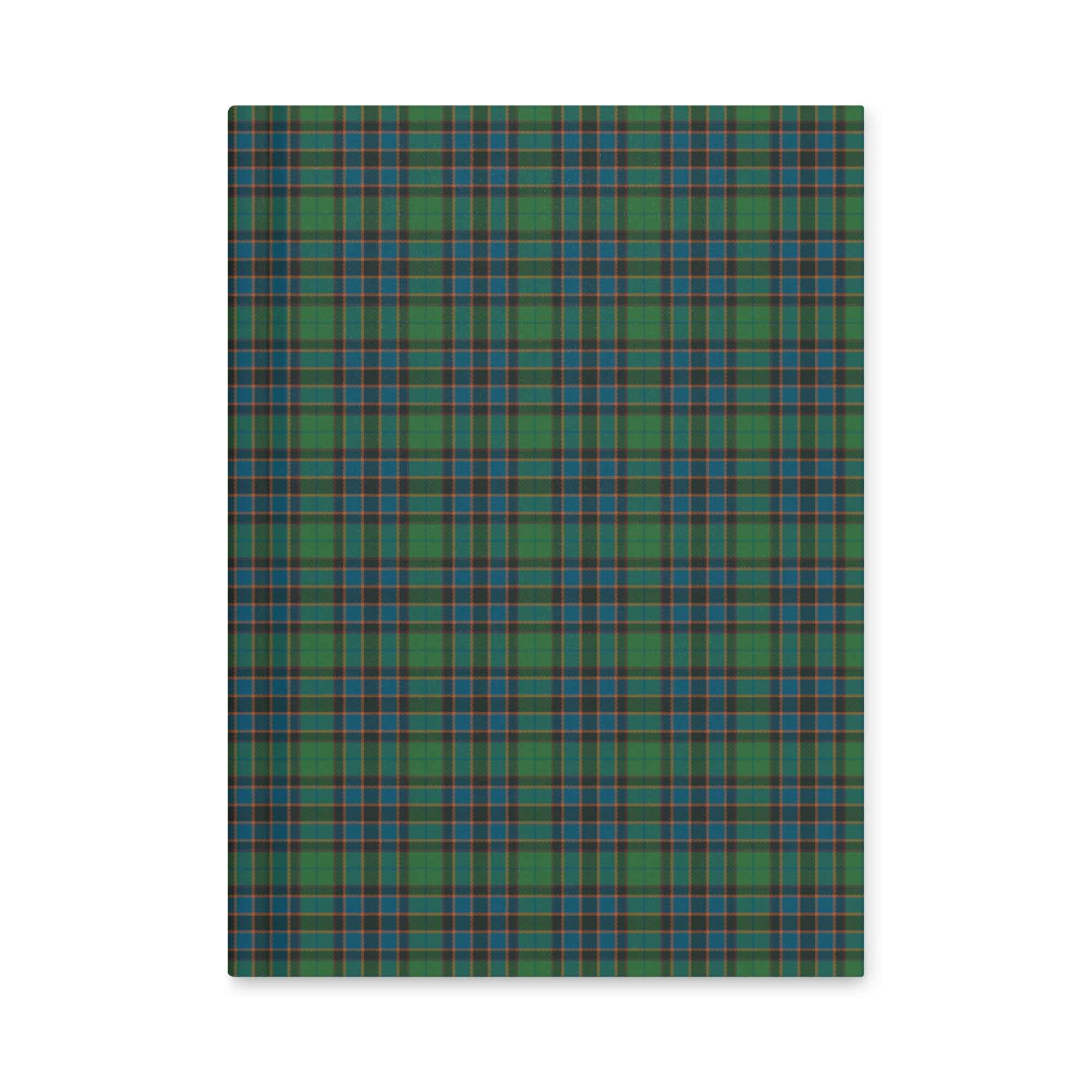 Hardcover Journal Green Blue Orange Plaid Tartan