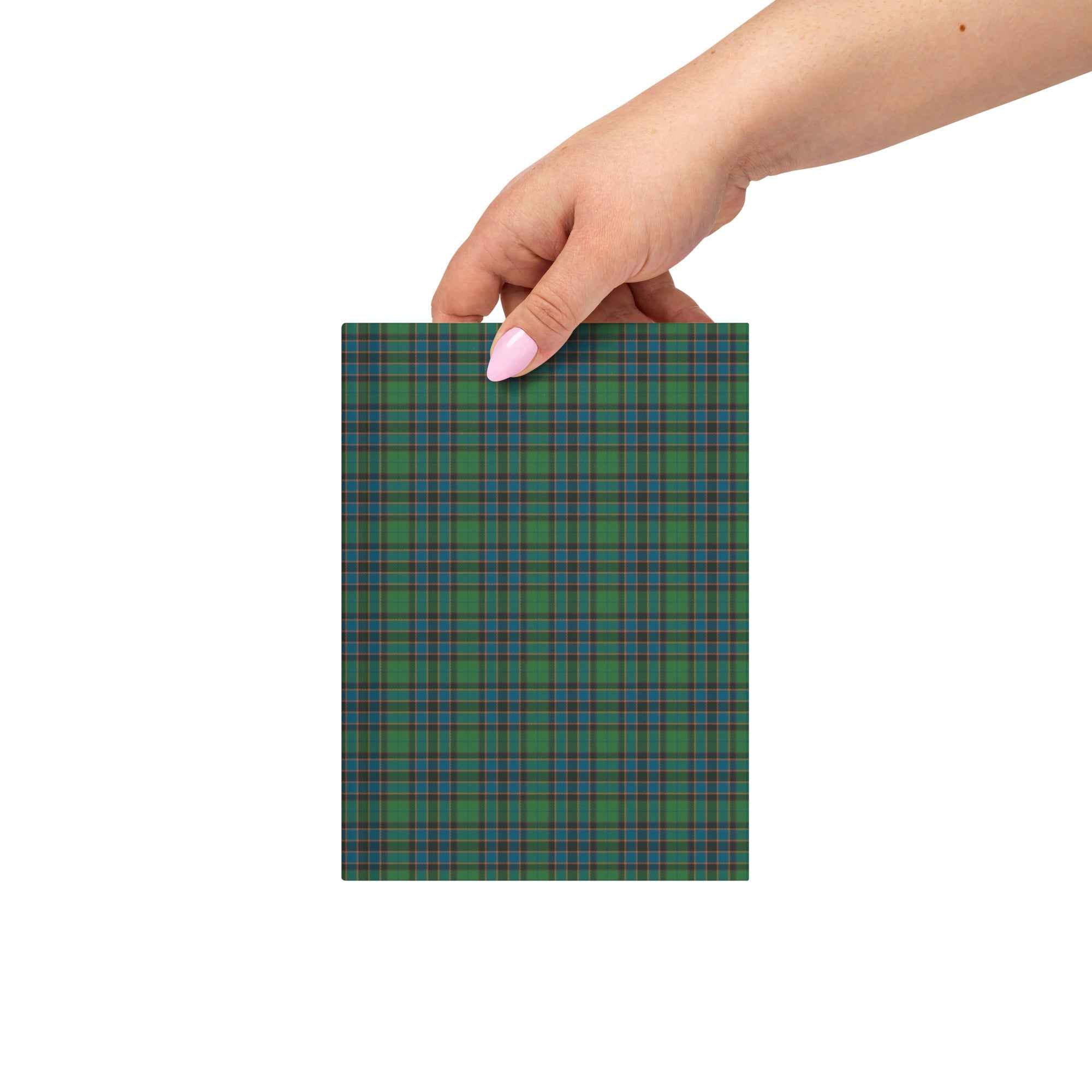 Hardcover Journal Green Blue Orange Plaid Tartan