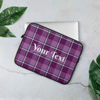 Personalized Purple and Trendy Pink Plaid Laptop Sleeve - Scottish Squares