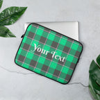 Personalized Spring Green and Finlandia Plaid Laptop Sleeve - Scottish Squares