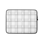 Laptop Sleeve Lung Cancer Awareness Plaid, White Ribbon, Supportive Gift 13″ - Scottish Squares