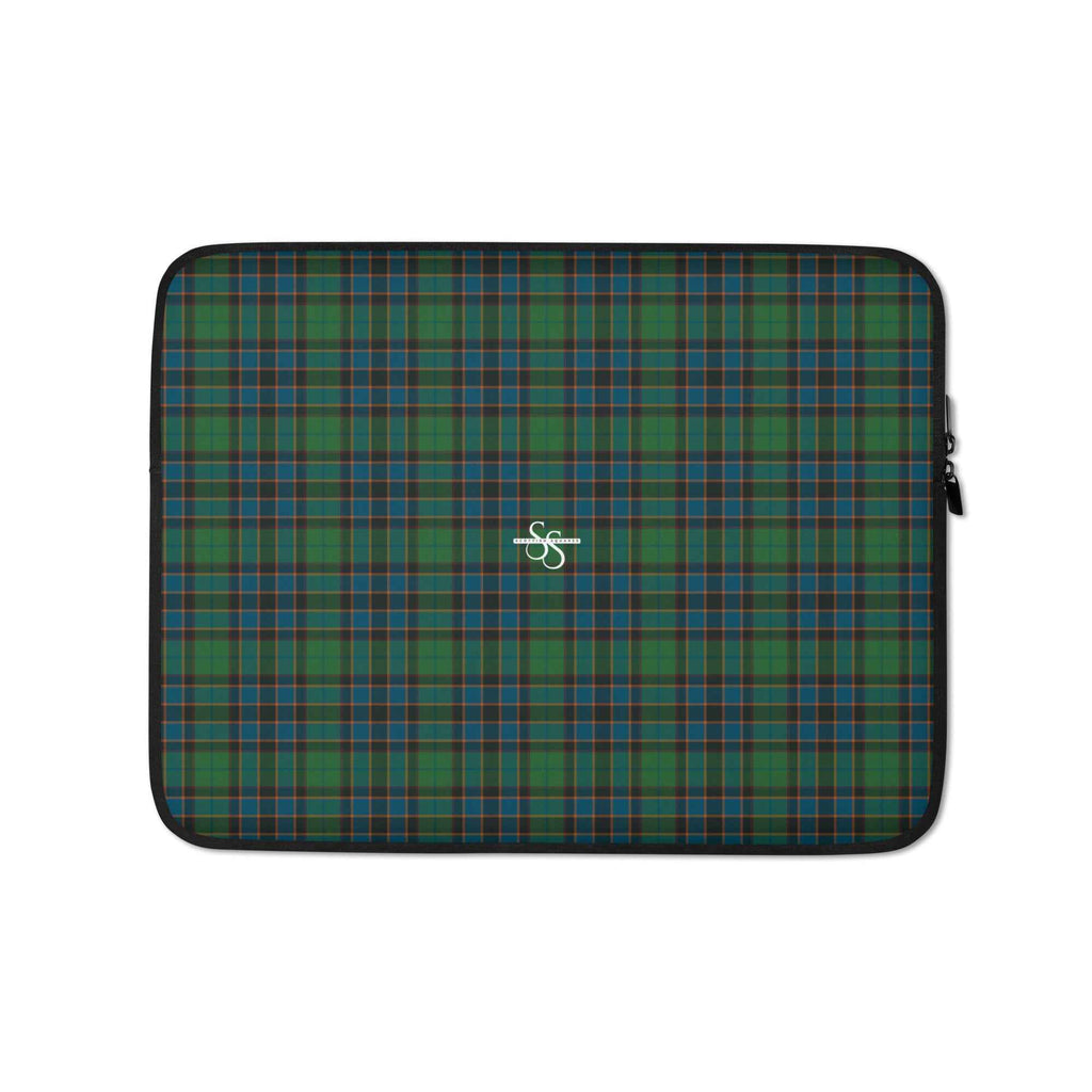 Laptop Sleeve Green Blue Orange Plaid Tartan
