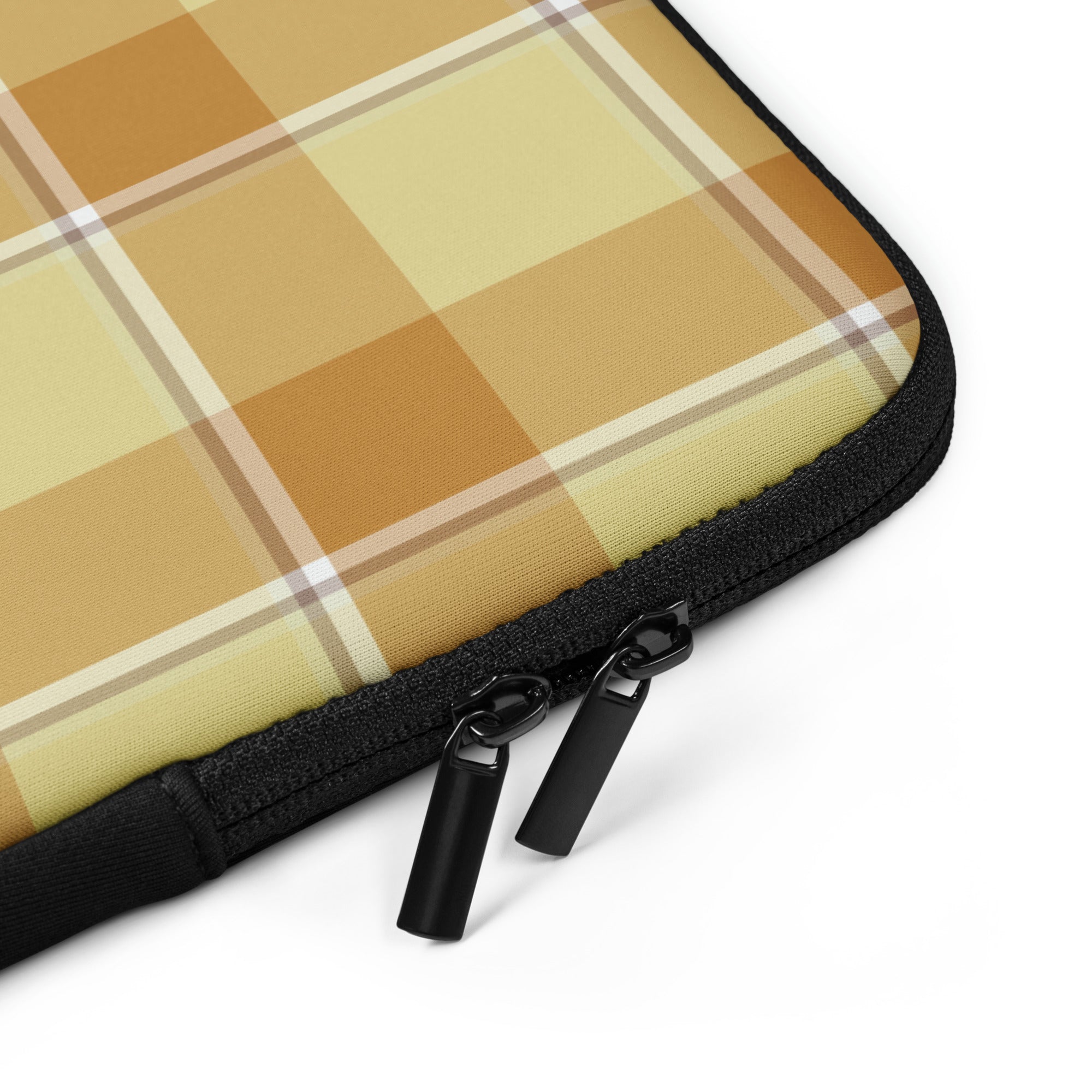 Personalized Zombie and Copper Plaid Laptop Sleeve - Scottish Squares