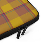 Personalized Potters Clay and Pizza Plaid Laptop Sleeve - Scottish Squares