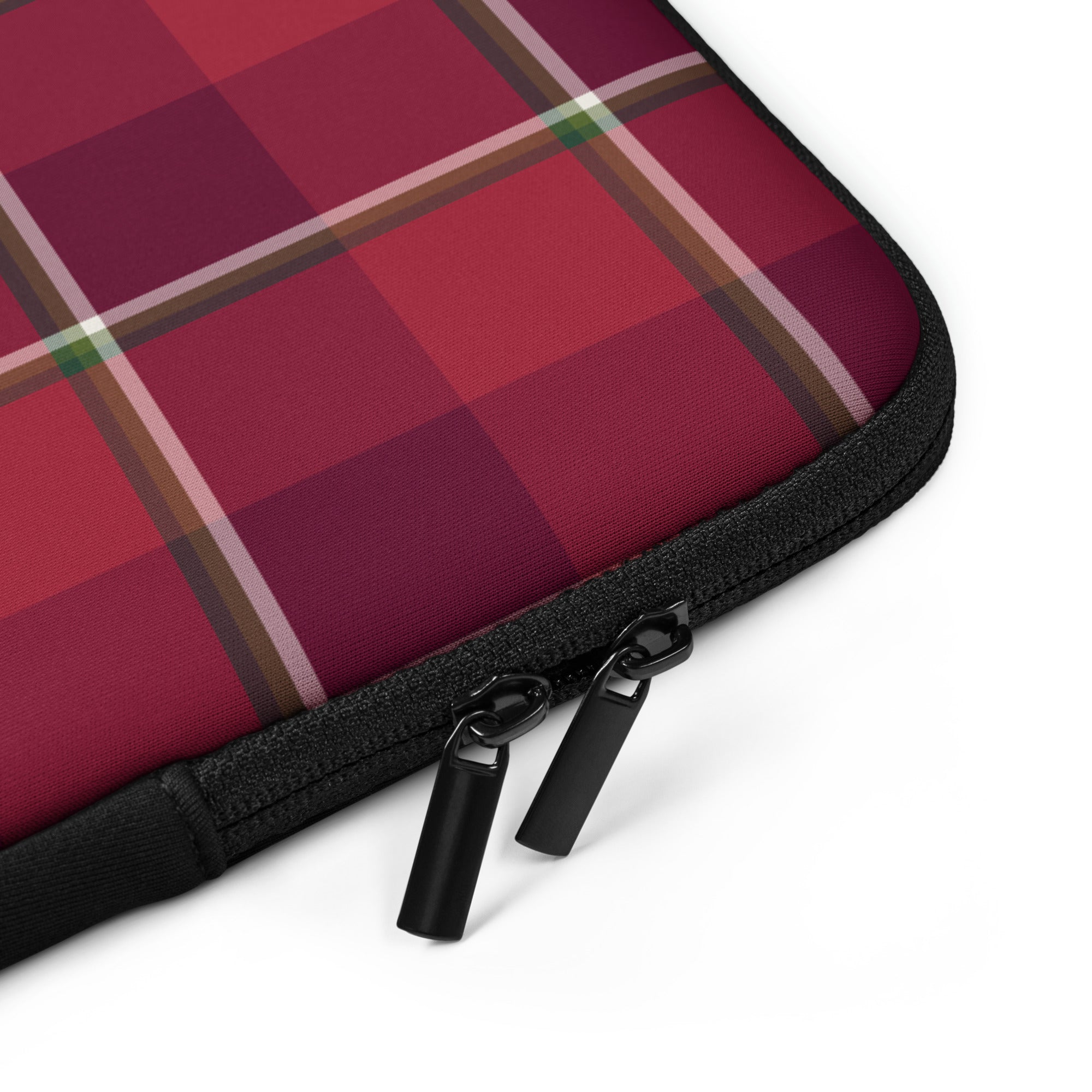 Personalized Old Brick and Cab Sav Plaid Laptop Sleeve - Scottish Squares
