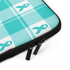 Laptop Sleeve Ovarian Cancer Awareness Plaid - Scottish Squares