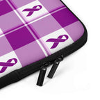Laptop Sleeve Pancreatic Cancer Awareness Plaid - Scottish Squares