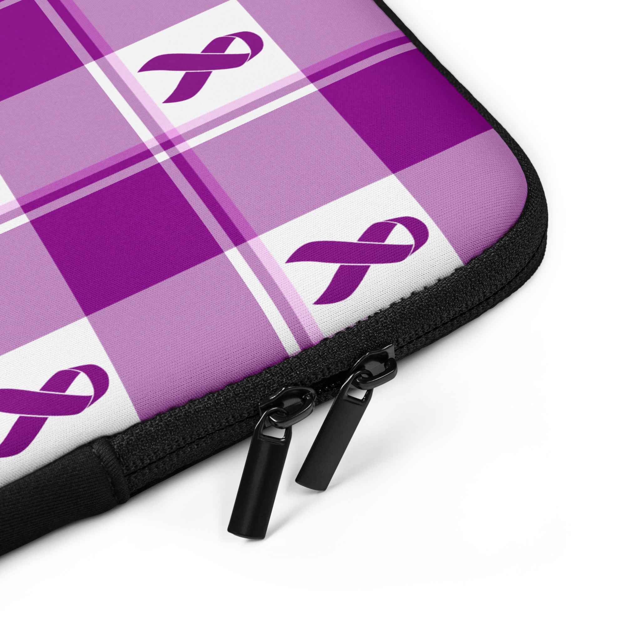 Laptop Sleeve Pancreatic Cancer Awareness Plaid - Scottish Squares