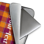 Personalized Tahiti Gold and Rose Bud Cherry Plaid Laptop Sleeve - Scottish Squares