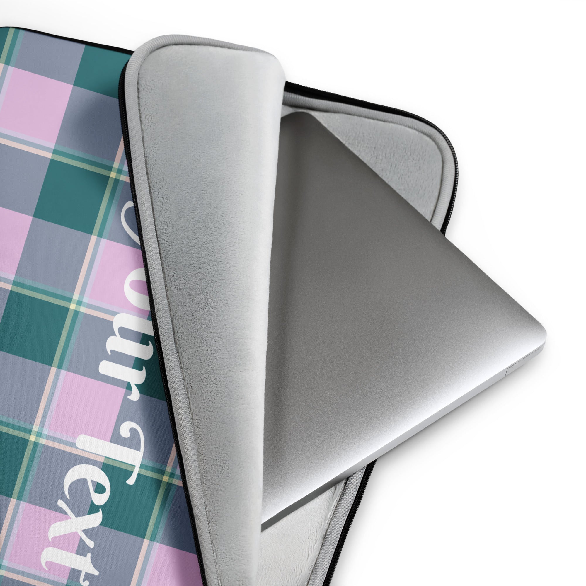 Personalized Ming and Melanie Plaid Laptop Sleeve - Scottish Squares