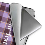 Personalized Light Wisteria and Livid Brown Plaid Laptop Sleeve - Scottish Squares