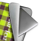Personalized Electric Lime and Livid Brown Plaid Laptop Sleeve - Scottish Squares