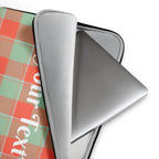 Personalized Spring Rain and Persimmon Plaid Laptop Sleeve - Scottish Squares