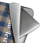 Personalized Cello and Donkey Brown Plaid Laptop Sleeve - Scottish Squares
