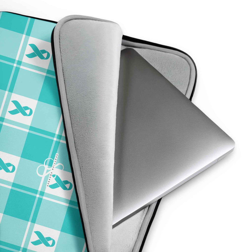 Laptop Sleeve Ovarian Cancer Awareness Plaid - Scottish Squares