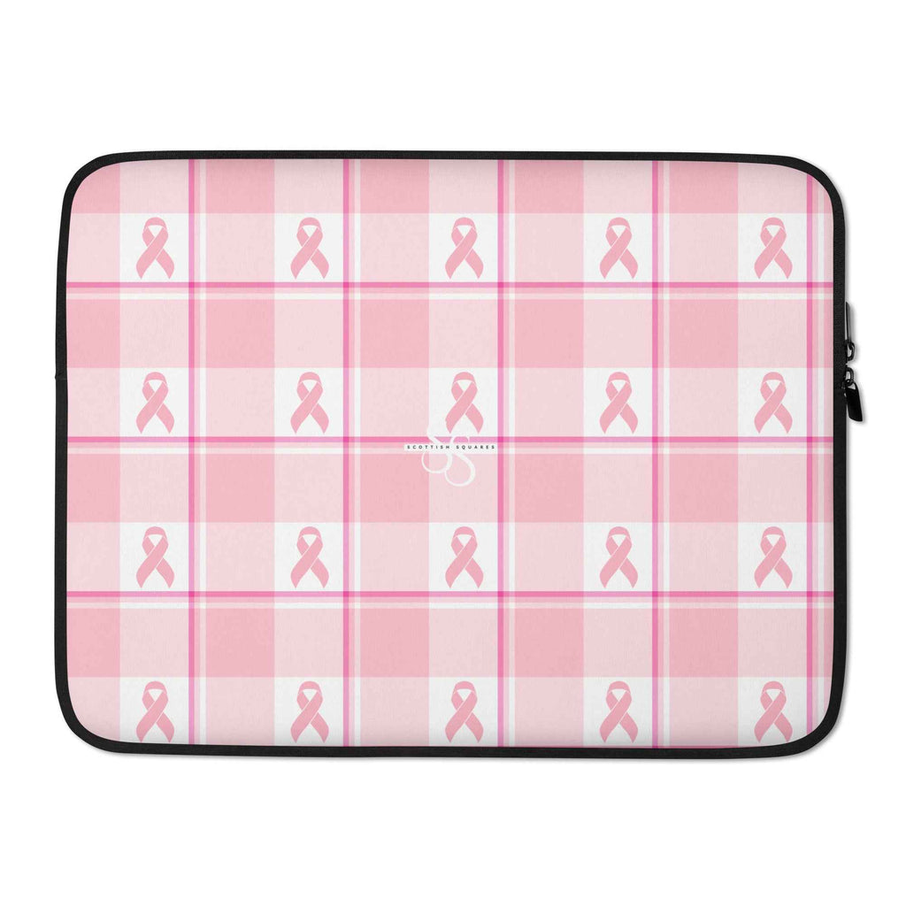 Laptop Sleeve Breast Cancer Awareness Plaid - Scottish Squares