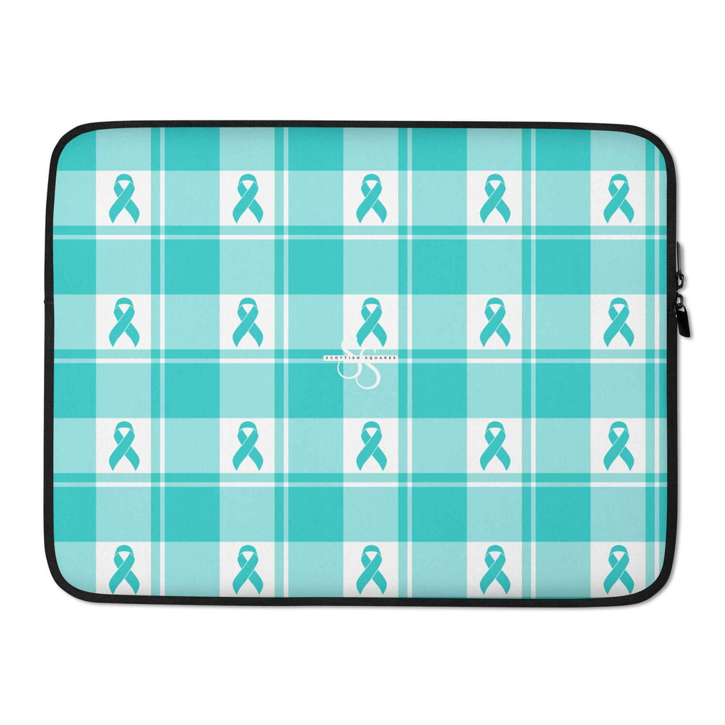 Laptop Sleeve Ovarian Cancer Awareness Plaid - Scottish Squares