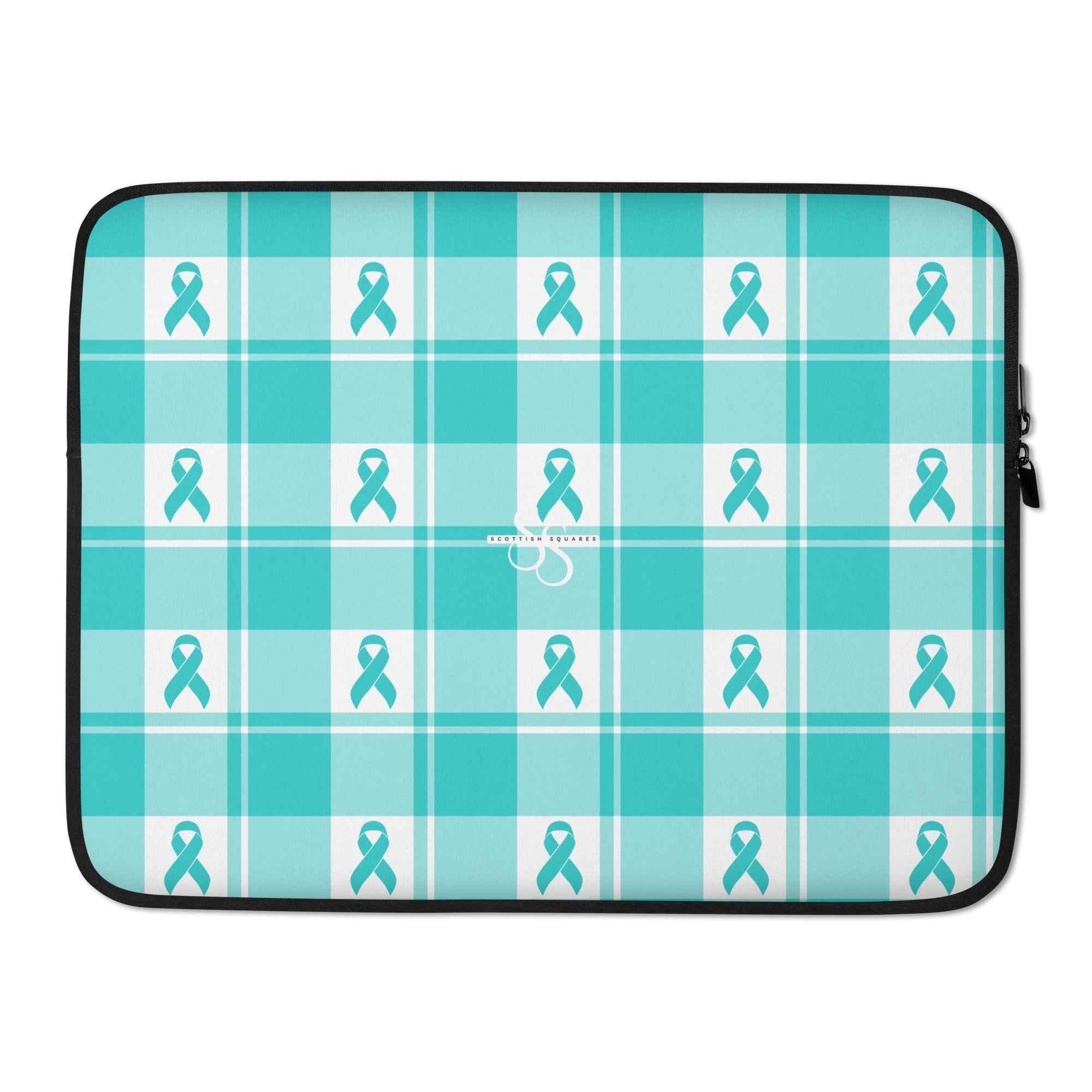 Laptop Sleeve Ovarian Cancer Awareness Plaid - Scottish Squares