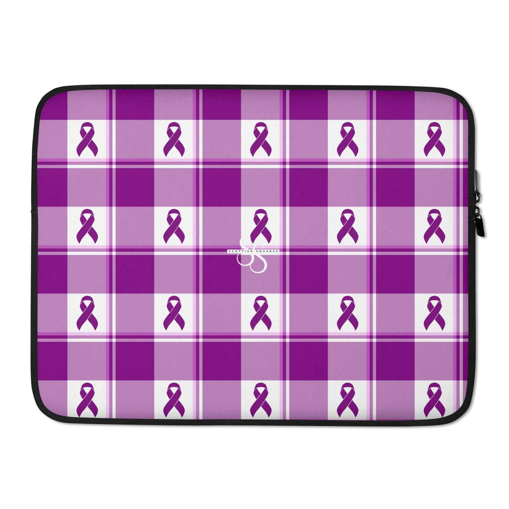 Laptop Sleeve Pancreatic Cancer Awareness Plaid - Scottish Squares
