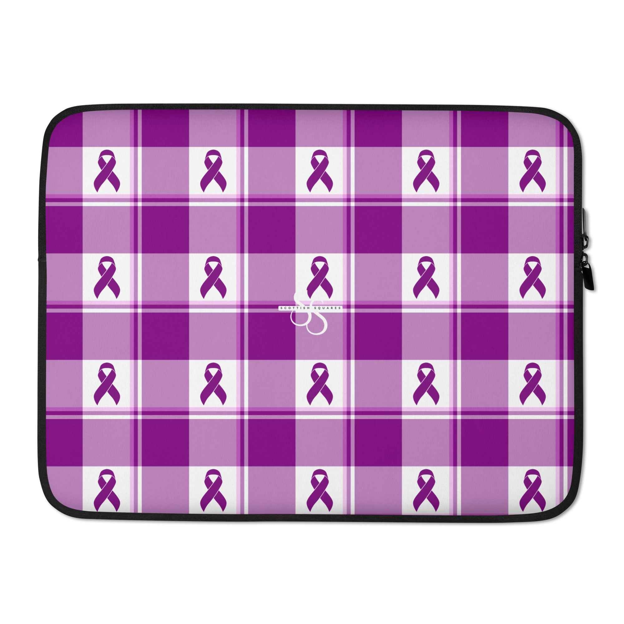 Laptop Sleeve Pancreatic Cancer Awareness Plaid - Scottish Squares