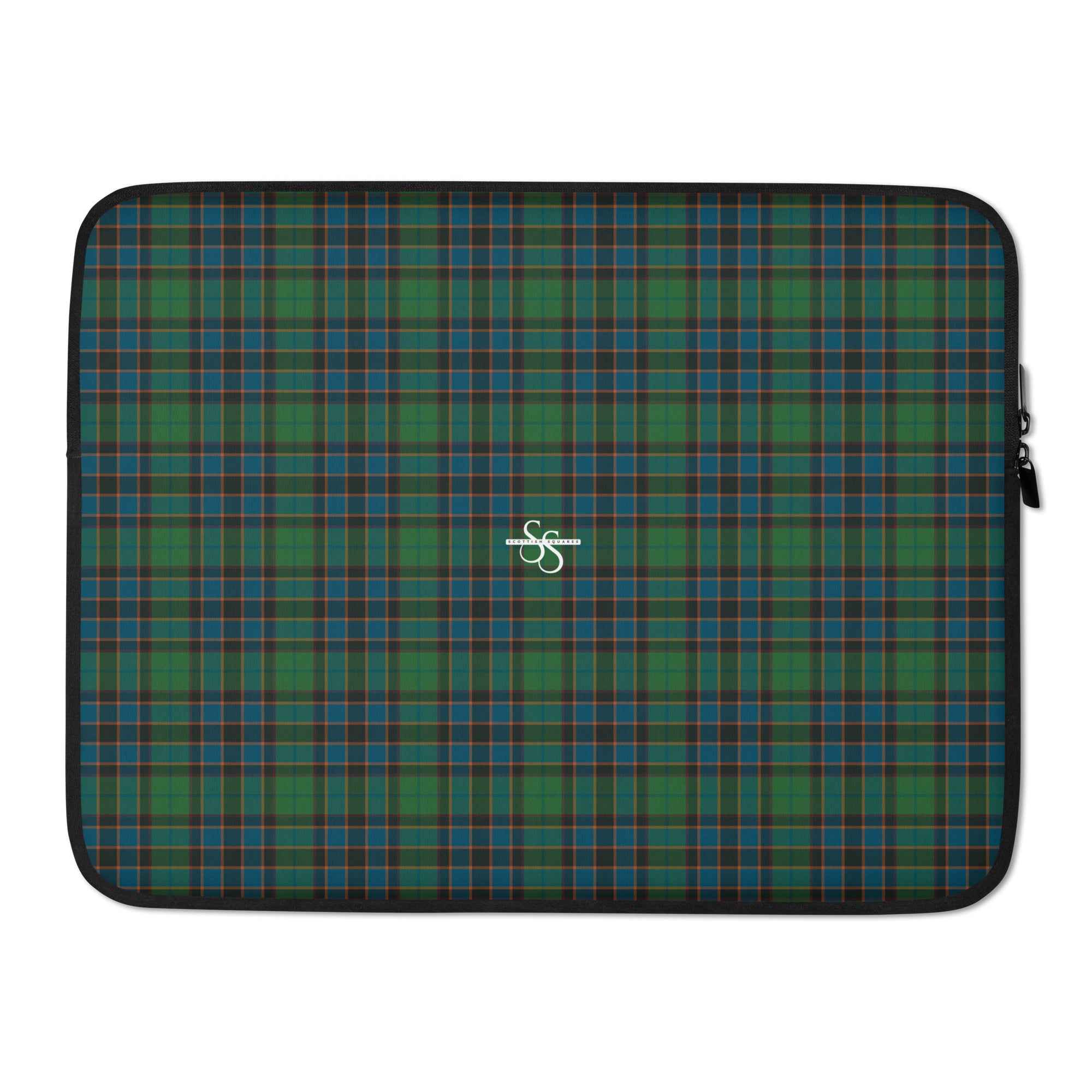 Laptop Sleeve Green Blue Orange Plaid Tartan