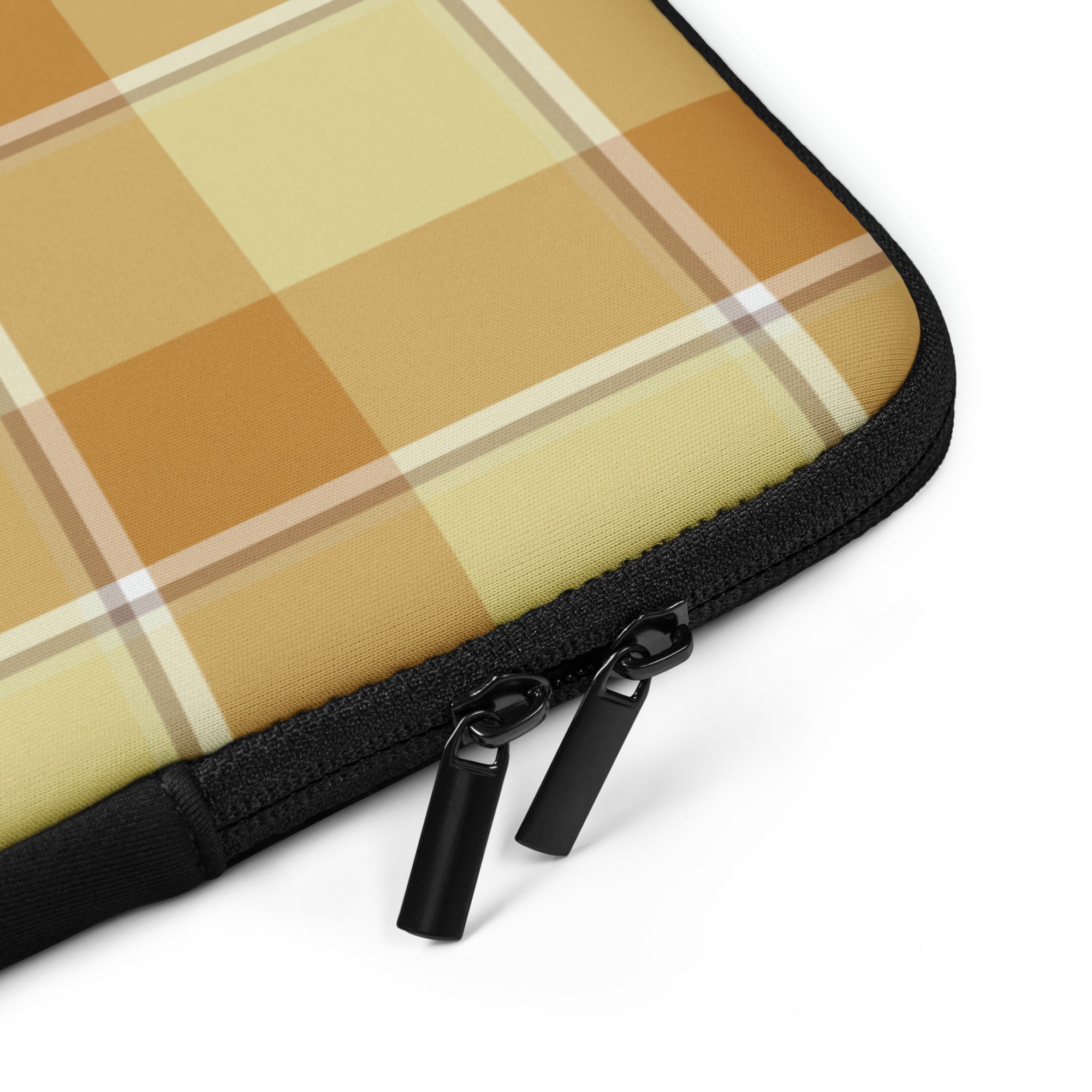 Personalized Zombie and Copper Plaid Laptop Sleeve - Scottish Squares