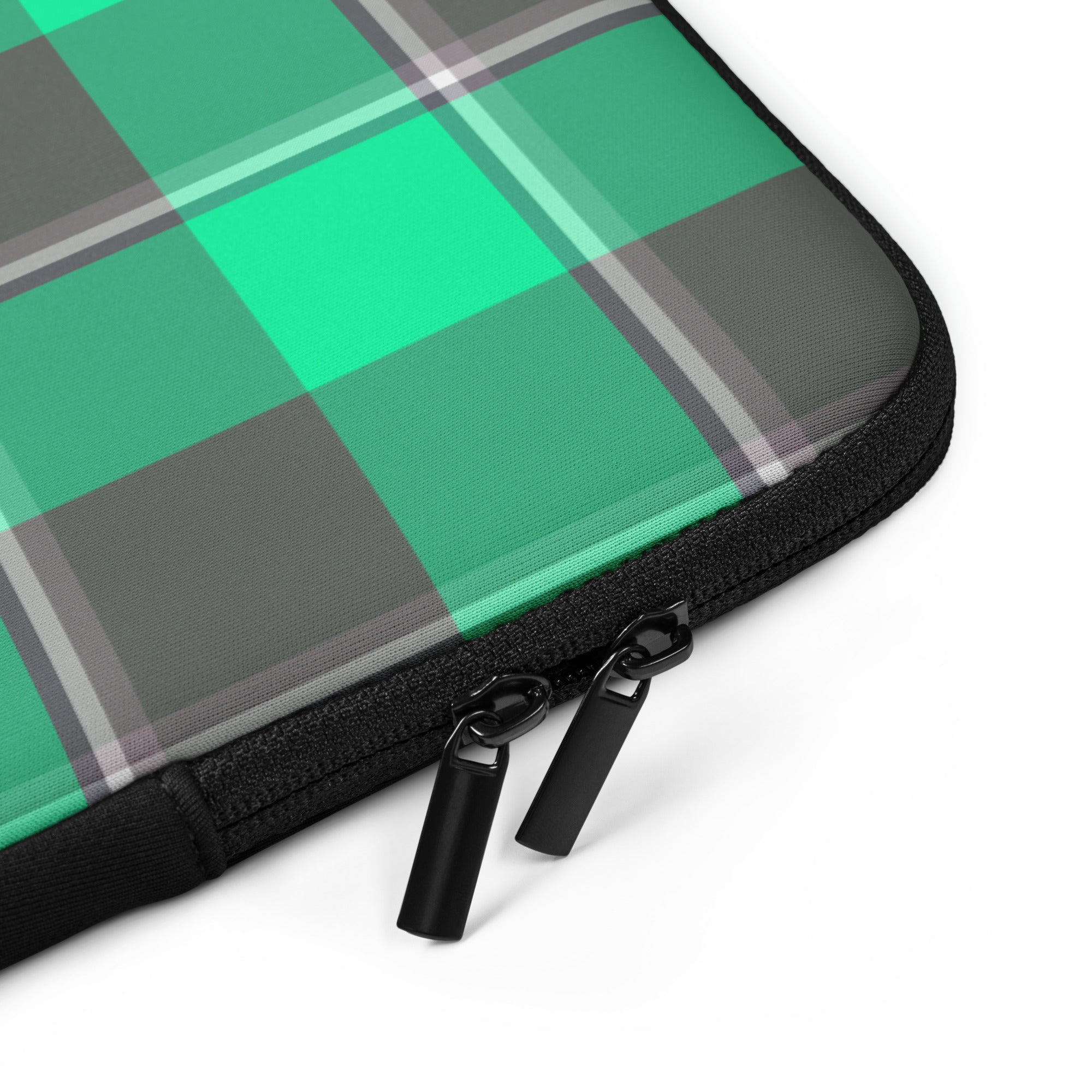 Personalized Spring Green and Finlandia Plaid Laptop Sleeve - Scottish Squares