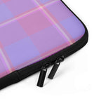 Personalized Viola and Dull Lavender Plaid Laptop Sleeve - Scottish Squares