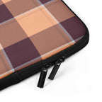 Personalized Hit Pink and Livid Brown Plaid Laptop Sleeve - Scottish Squares