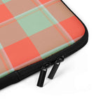 Personalized Spring Rain and Persimmon Plaid Laptop Sleeve - Scottish Squares