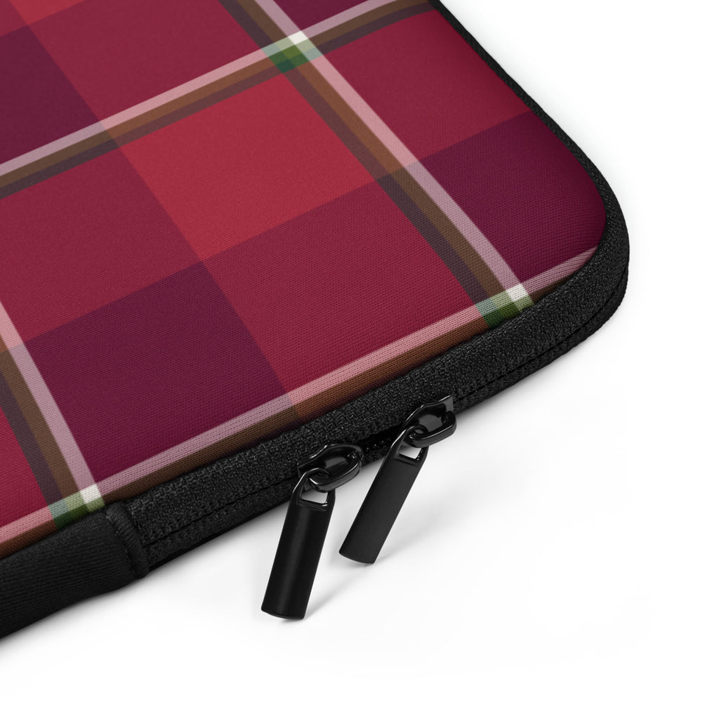 Personalized Old Brick and Cab Sav Plaid Laptop Sleeve - Scottish Squares