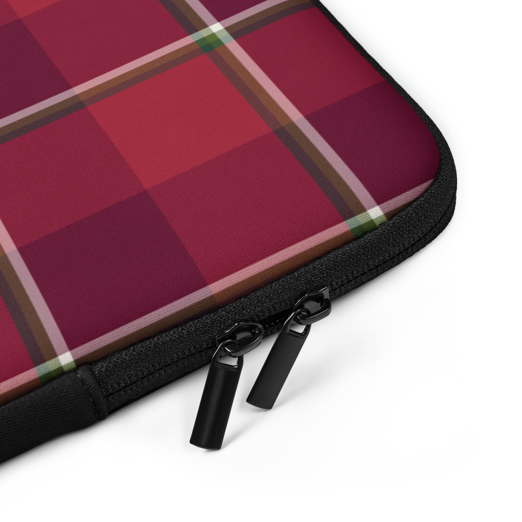 Personalized Old Brick and Cab Sav Plaid Laptop Sleeve - Scottish Squares