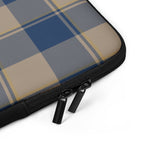 Personalized Cello and Donkey Brown Plaid Laptop Sleeve - Scottish Squares