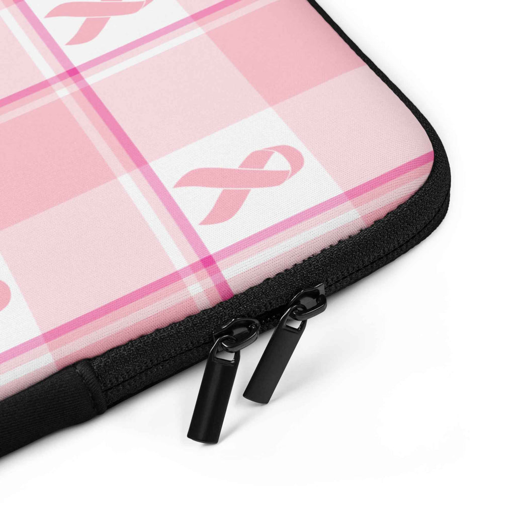 Laptop Sleeve Breast Cancer Awareness Plaid - Scottish Squares