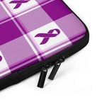 Laptop Sleeve Pancreatic Cancer Awareness Plaid - Scottish Squares