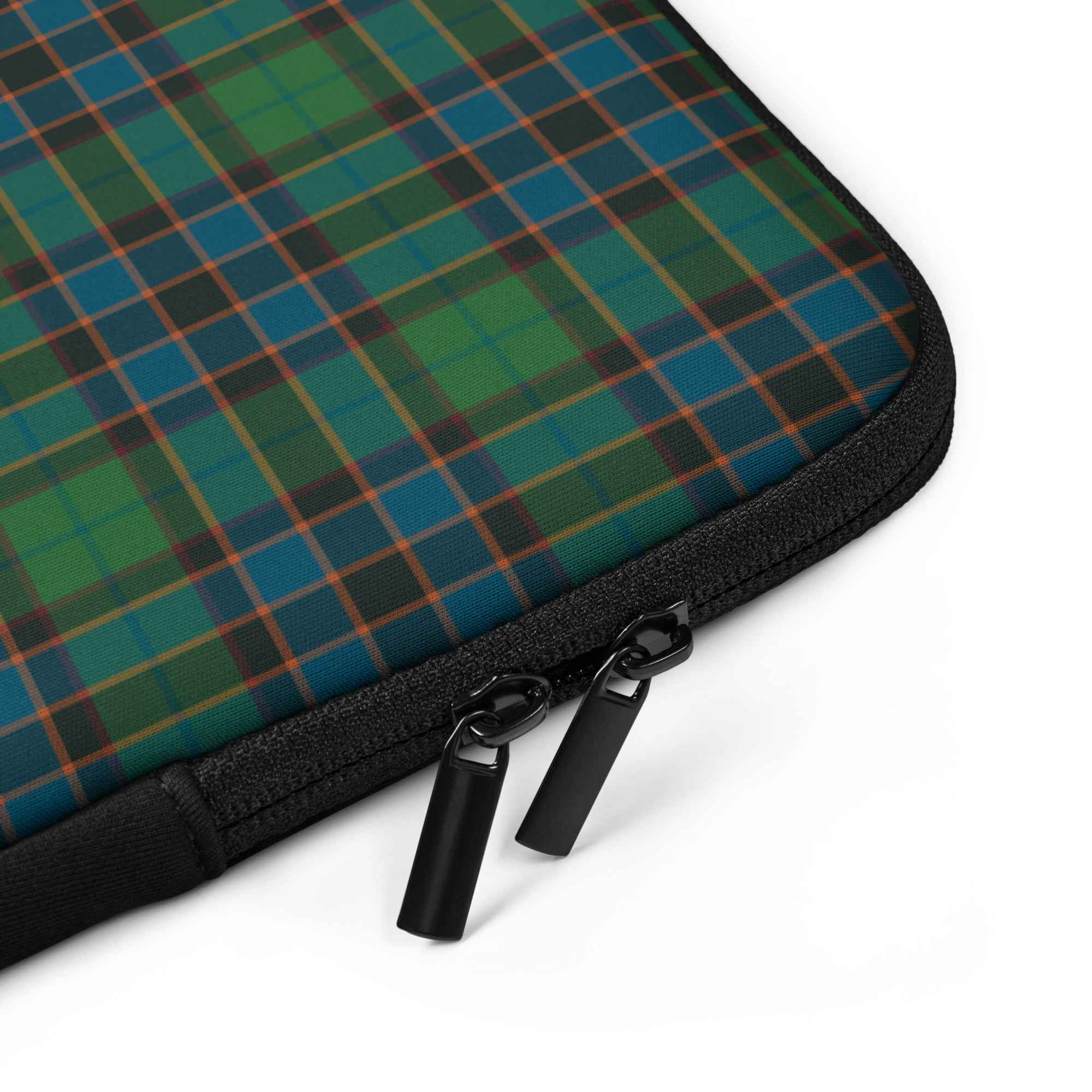 Laptop Sleeve Green Blue Orange Plaid Tartan
